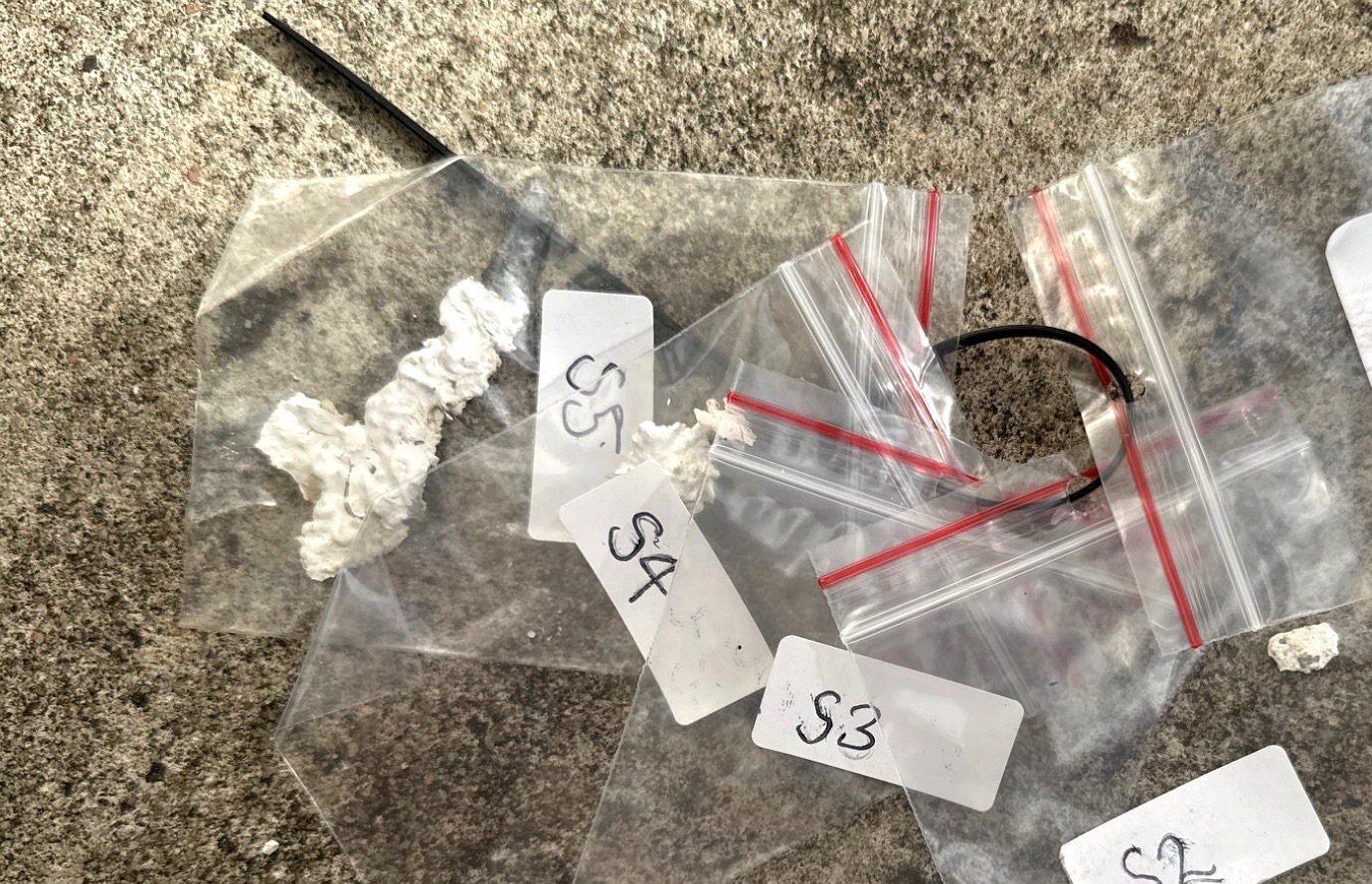 Asbestos samples prepared and packaged ready for analysis at an accredited laboratory