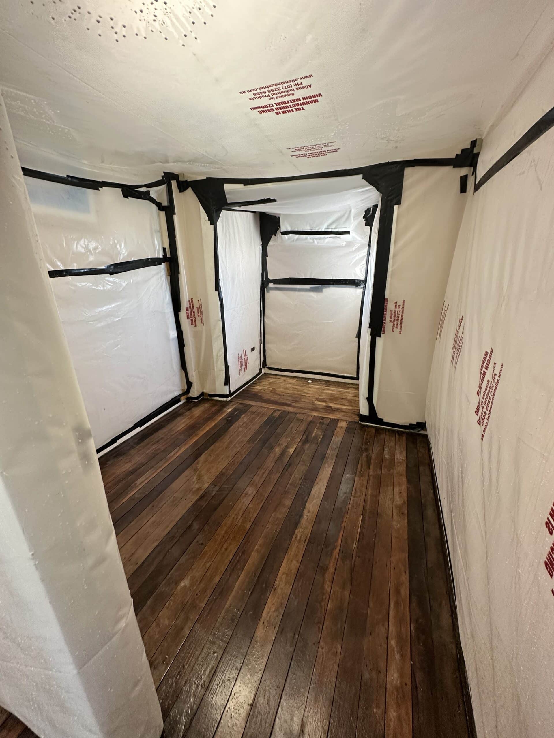 Active friable asbestos removal works.
