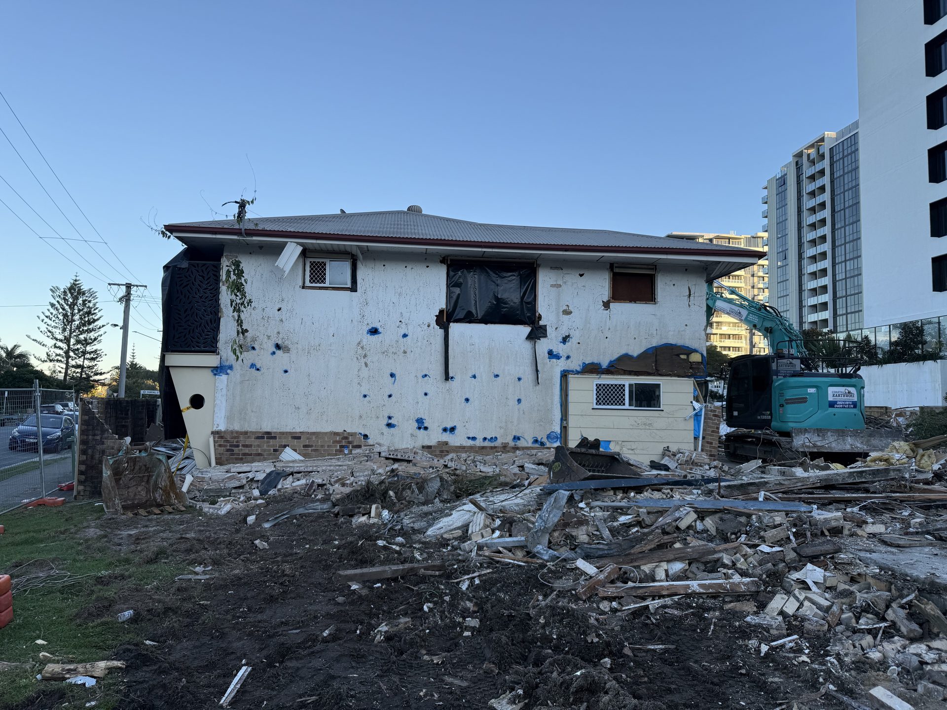 Excavator demolition after strip-out