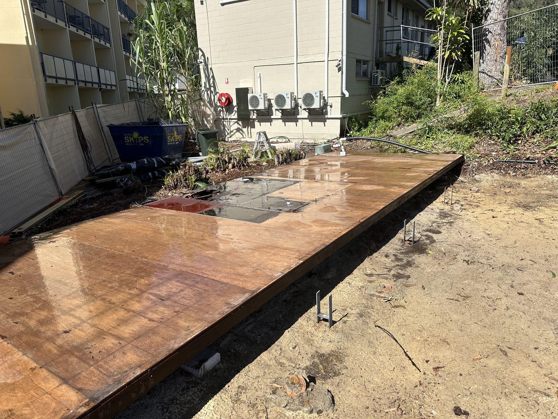 Cladding removed to frame