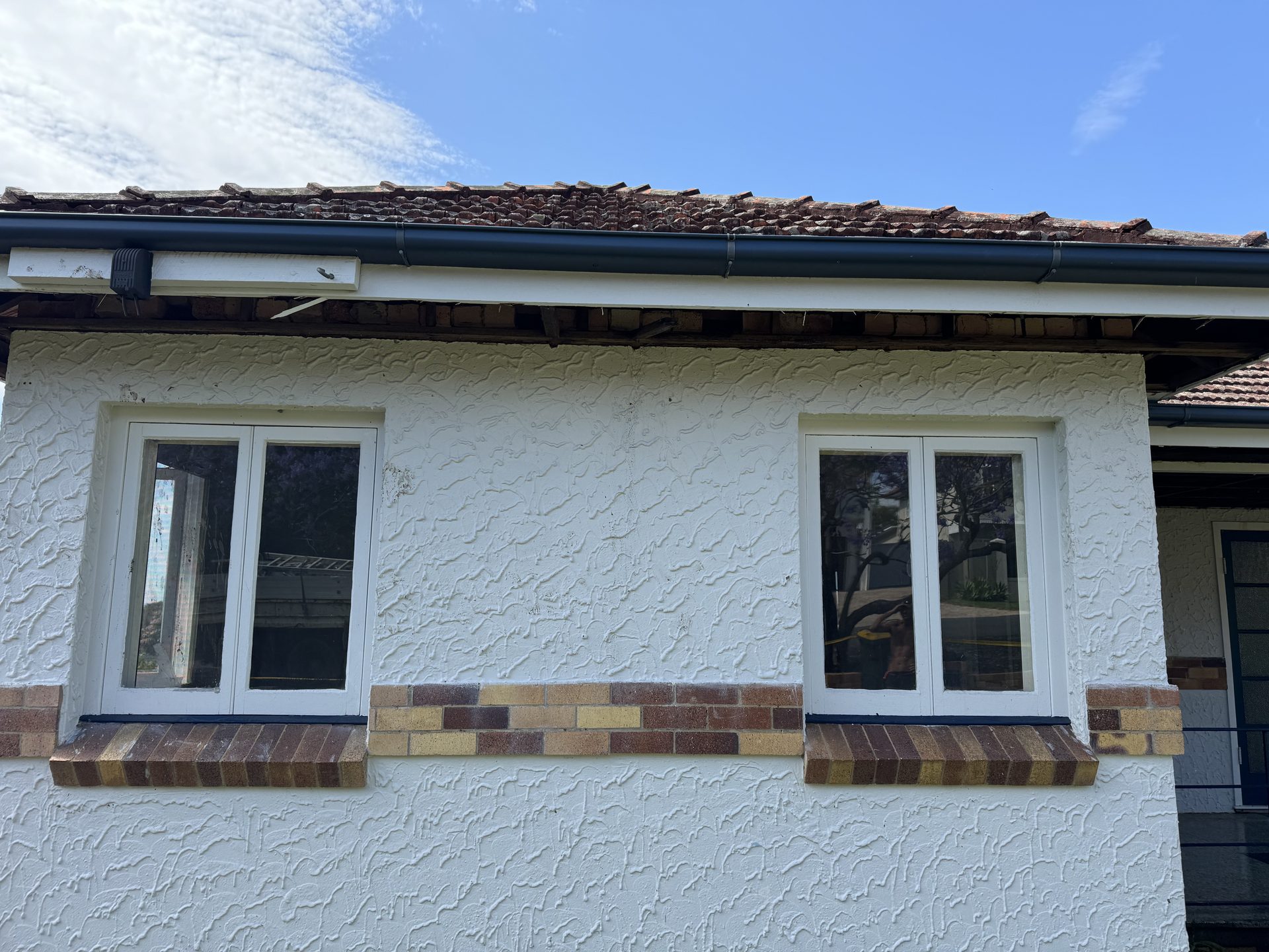 Eaves sheeting removed